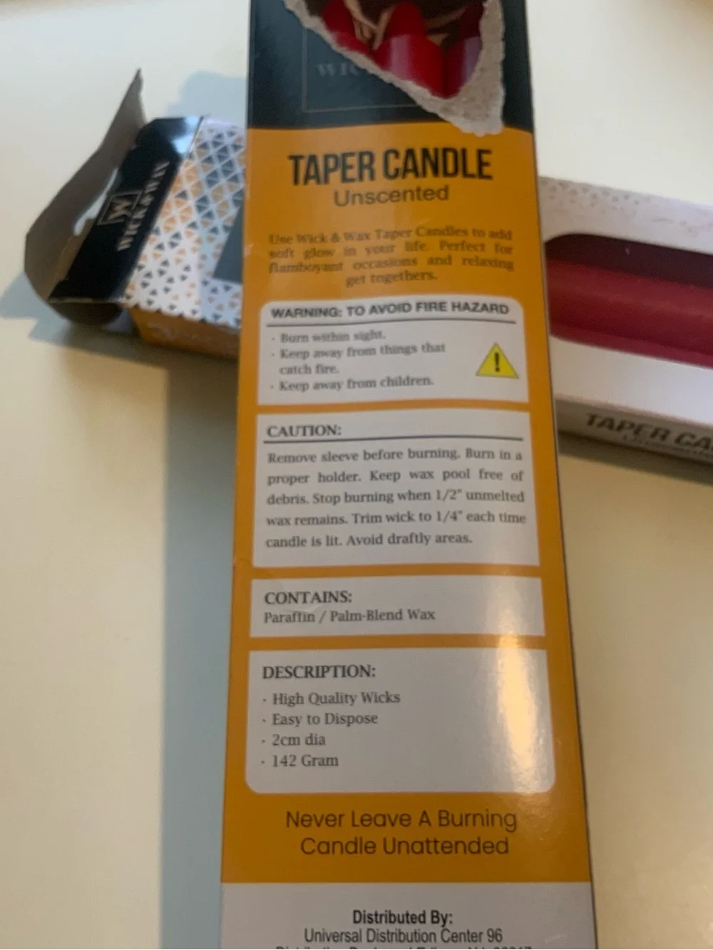DecorRack 6 Red Taper Candles, 10 inch, Unscented Long Lasting and Smokeless